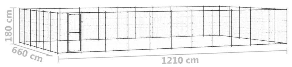 vidaXL Κλουβί Σκύλου Εξωτερικού Χώρου 79,86 μ² από Ατσάλι
