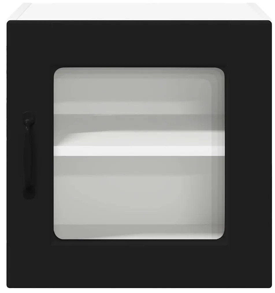 vidaXL Κρεμαστό ντουλάπι κουζίνας με ράφι Μαύρο 40 x 31 x 40 εκ.