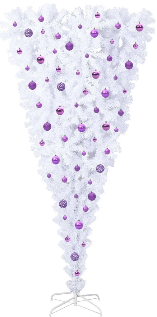 vidaXL Τεχνητό Χριστουγεννιάτικο Δέντρο Λευκό 210 cm PVC και Χάλυβας