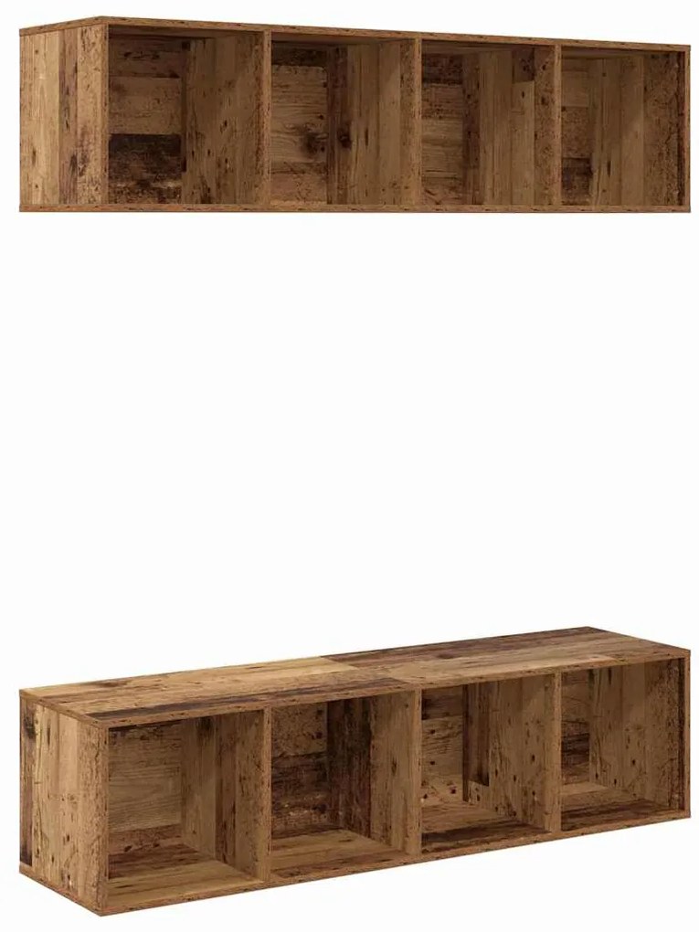 vidaXL Σετ επίπλου τηλεόρασης 2 pcs Παλαιό ξύλο 37 x 37 x 142.5 εκ