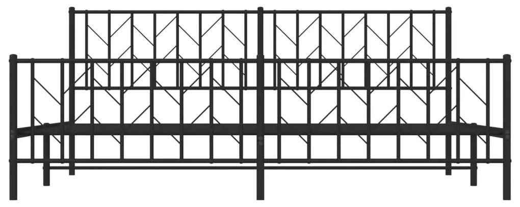 vidaXL Πλαίσιο Κρεβατιού με Κεφαλάρι&Ποδαρικό Μαύρο 200x200εκ. Μέταλλο