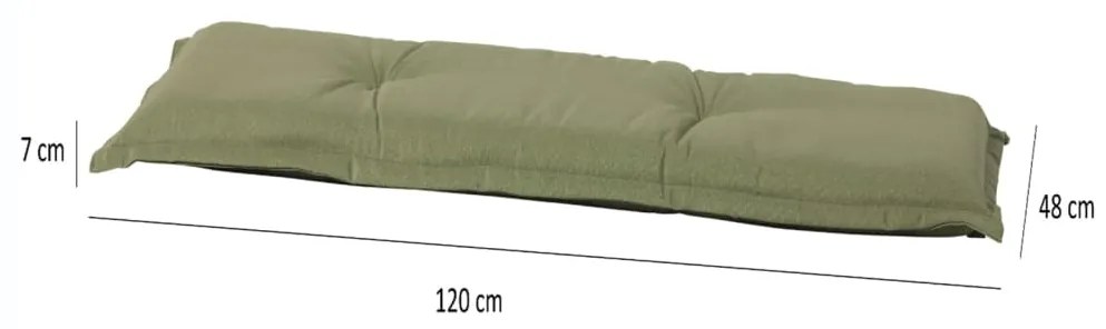 Madison Μαξιλάρι Πάγκου Panama Σκούρο Πράσινο 120 x 48 εκ.