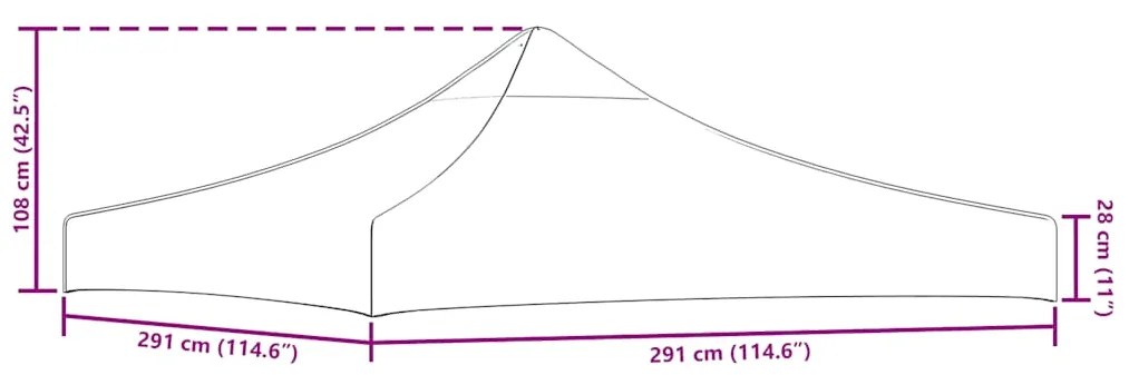 vidaXL Κάλυμμα Τέντας Εκδηλώσεων Μπεζ 3 x 3 μ. 270 γρ/μ²