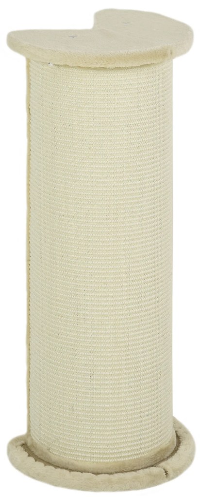 Γωνιακός πίνακας ξυσίματος για γάτες PawHut, εξοικονόμηση χώρου, 35 x 35 x 85 cm, Κρεμ Λευκό