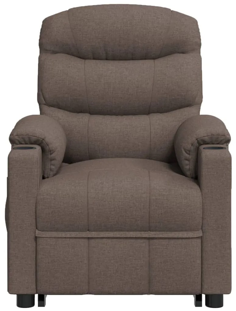 vidaXL Πολυθρόνα Μασάζ με Ανύψωση Taupe Υφασμάτινη