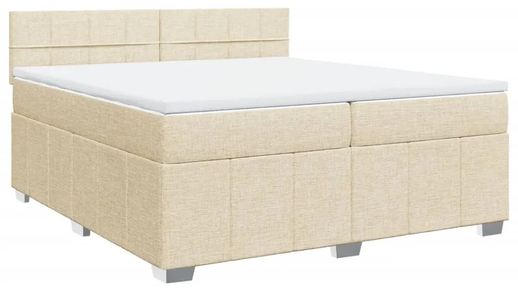 ΚΡΕΒΑΤΙ BOXSPRING ΜΕ ΣΤΡΩΜΑ ΚΡΕΜ 200X200 ΕΚ. ΥΦΑΣΜΑΤΙΝΟ 3289480