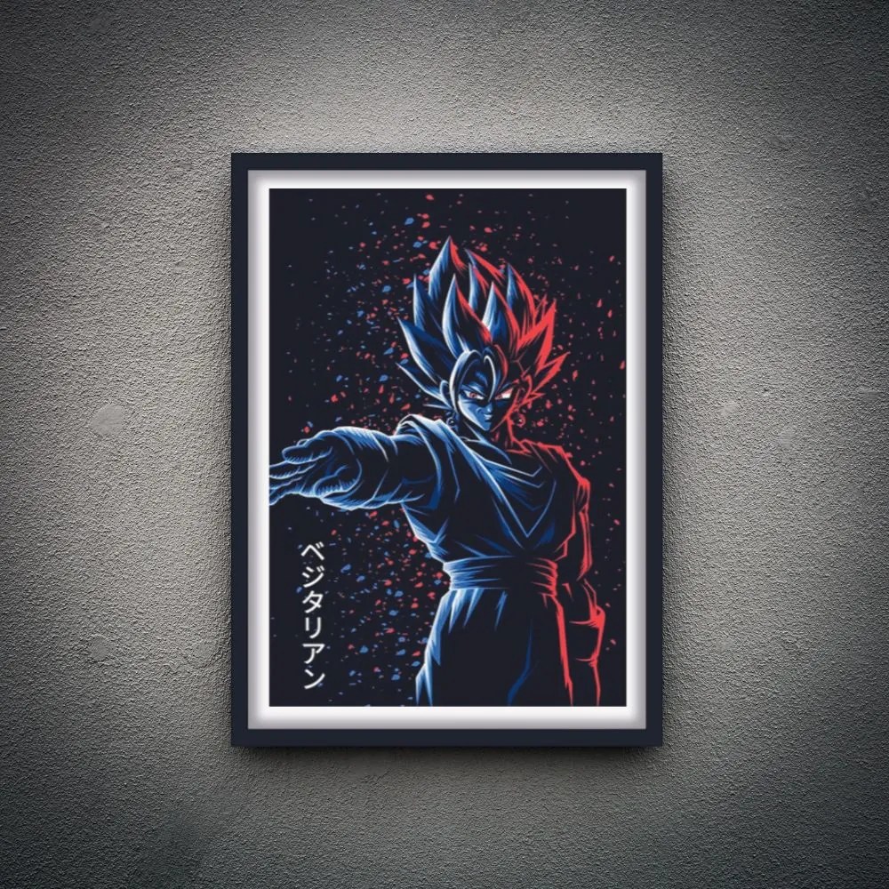 Πόστερ &amp; Κάδρο Son Goku AN036 30x40cm Μαύρο Ξύλινο Κάδρο (με πόστερ)