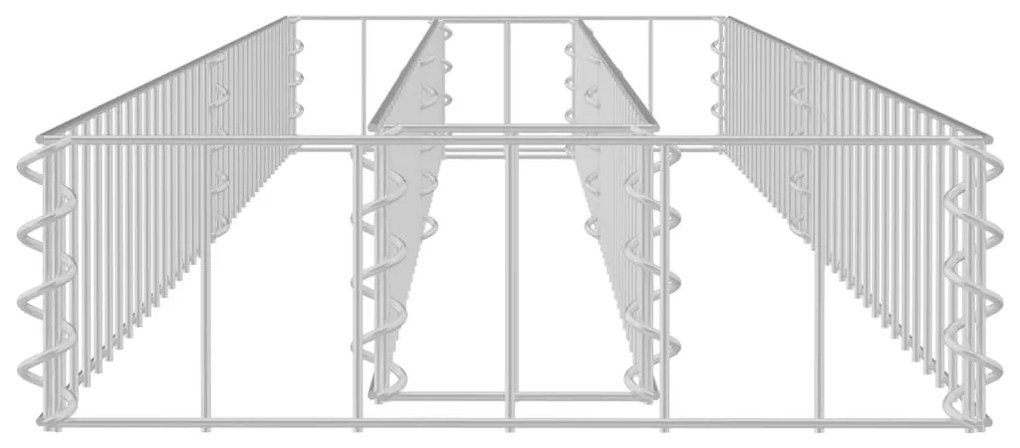 Συρματοκιβώτιο-Γλάστρα Υπερυψωμένη 180x30x10 εκ. Γαλβ. Χάλυβας - Ασήμι