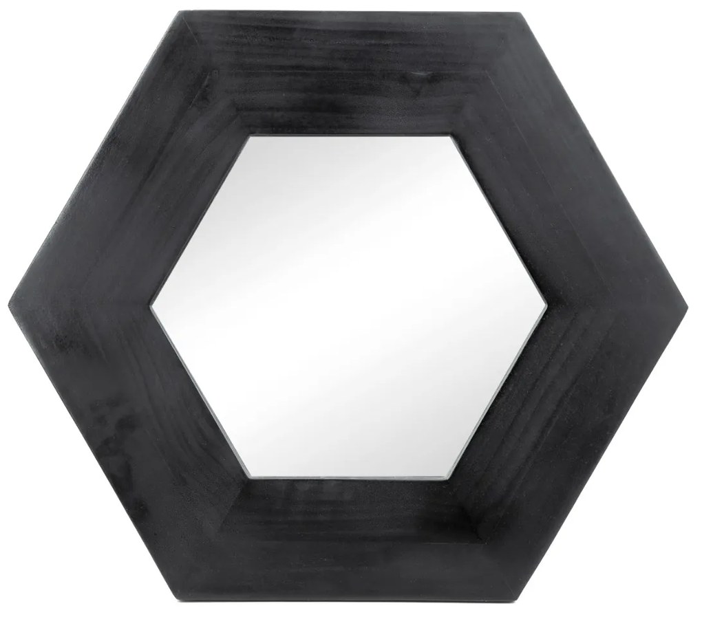 Artekko Mirror Καθρέφτης Τοίχου από Ξύλο Teak MDF Μαυρό (47x47x1.9)cm - 85824-BLAC - 85824-BLAC