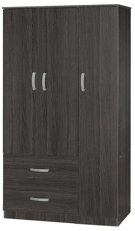 Intrahome Ντουλάπα ρούχων τρίφυλλη Zelia Intrahome με 2 συρτάρια χρώμα wenge 90x42x180εκ | SKU: INTRAPA-350111141