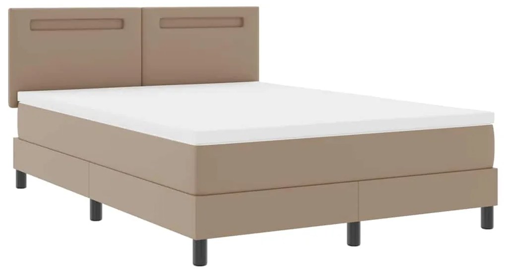 vidaXL Κρεβάτι με ελατήρια Καπουτσίνο 160 x 200 cm Τεχνητό δέρμα