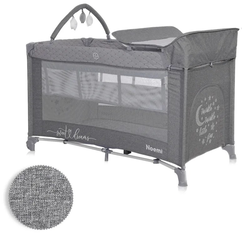 LORELLI ΠΑΡΚΟΚΡΕΒΑΤΟ ΔΥΟ ΕΠΙΠΕΔΩΝ ΜΕ ΑΛΛΑΞΙΕΡΑ NOEMI PLUS COOL GREY STAR 10080562216