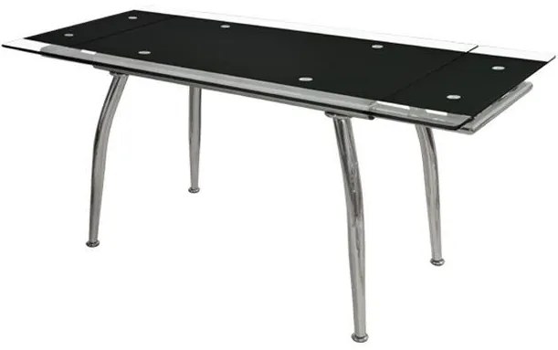 Σετ τραπεζαρίας C10012.02 5τμχ με Τραπέζι LOCA 120x80x75εκ. & Καρέκλες KIM Μαύρες