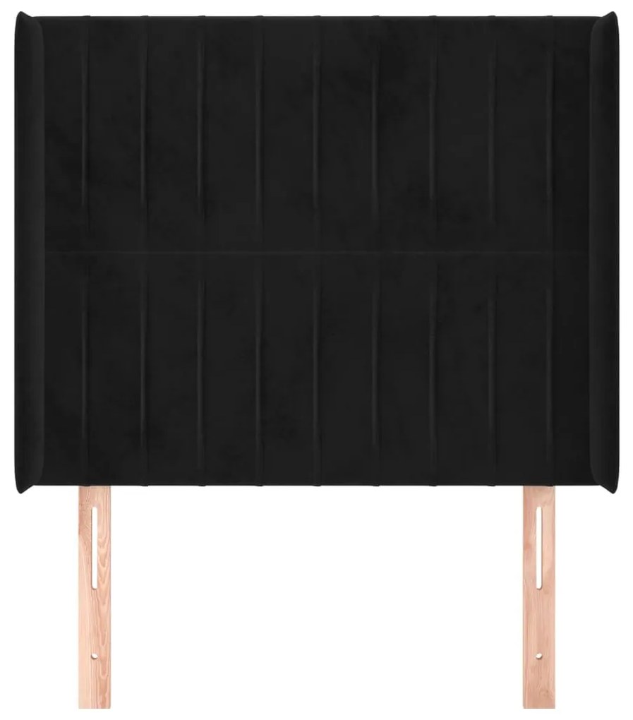 vidaXL Κεφαλάρι με Πτερύγια Μαύρο 83x16x118/128 εκ. Βελούδινο