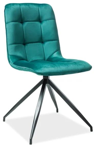 Επενδυμένη καρέκλα Texo 47x42x86 μαύρη μεταλλική βάση/πράσινο bluvel 78 DIOMMI TEXOVCZ78