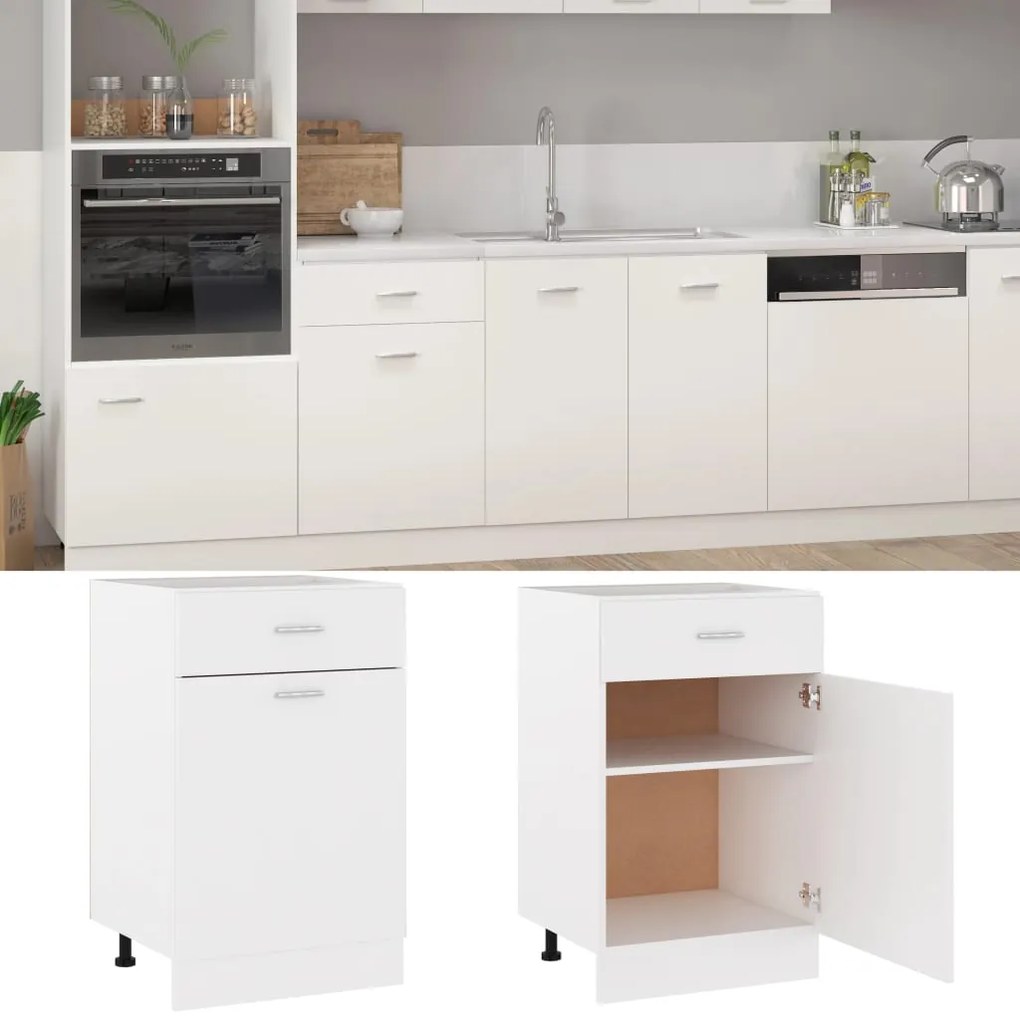 vidaXL Ντουλάπι με Συρτάρια "Lyon" Λευκό 50x46x81,5 εκ. από Τεχνητό Ξύλο