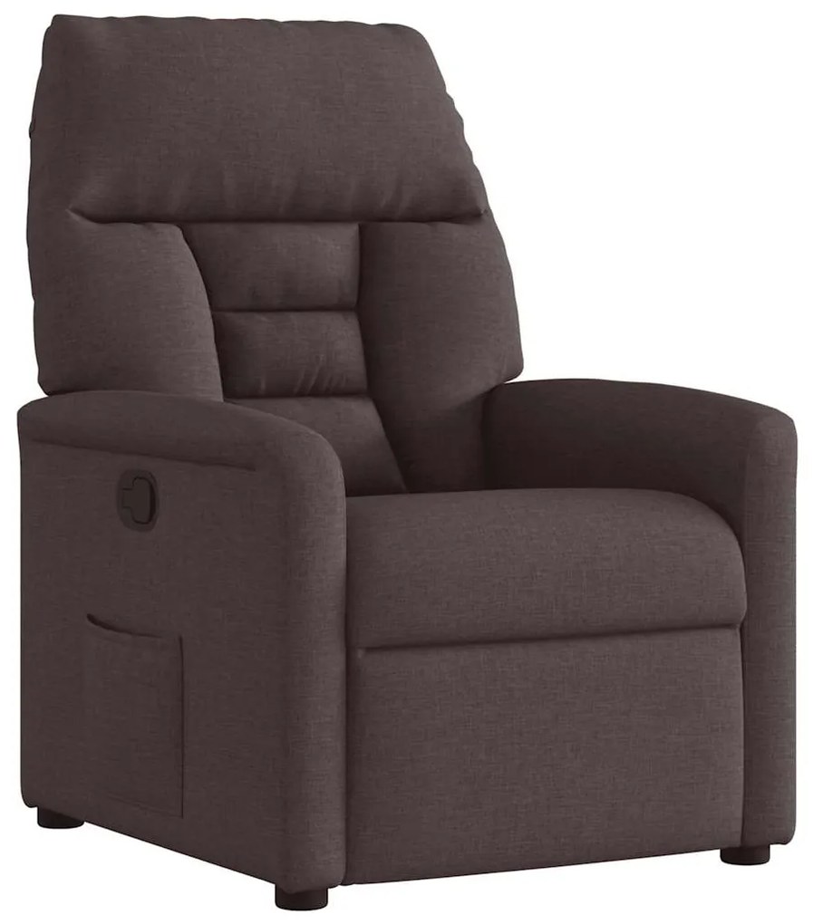 vidaXL Πολυθρόνα Ανακλινόμενη Σκούρο Καφέ Υφασμάτινη