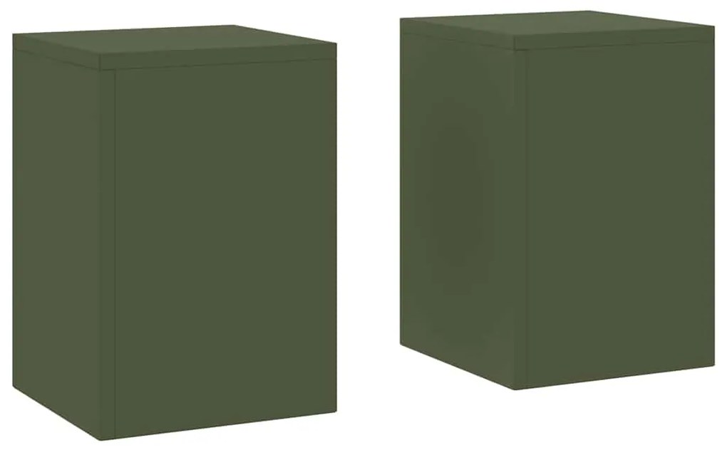 vidaXL Στήριξη φυτών 2 pcs Λαδί 24 x 24 x 35 εκ. Ατσάλι