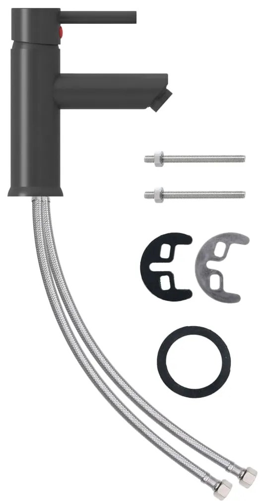 vidaXL Μπαταρία Νιπτήρα Μπάνιου Γκρι 130 x 176 χιλ.