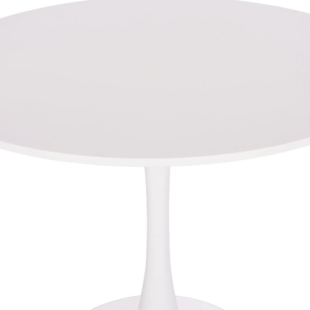Τραπέζι BROLIN Στρόγγυλο MDF TOP & Βάση Μεταλλική Λευκό Φ90x73Υεκ 90x90x73 εκ.