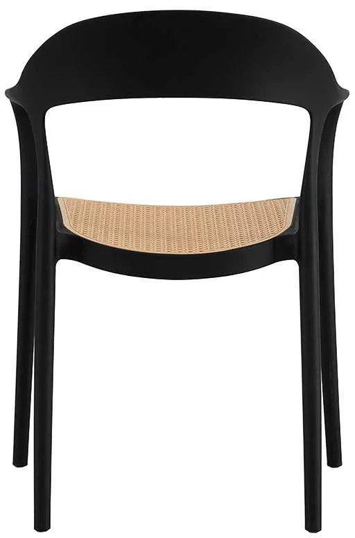 Πολυθρόνα Ember pakoworld με UV protection PP μπεζ-μαύρο 52.5x56.5x81εκ.