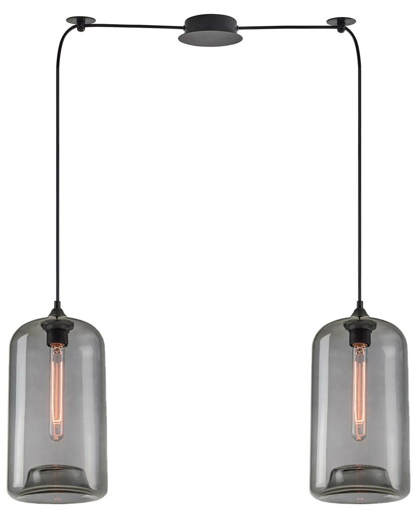 SE21-SM-19-30-BL2+ FEINT Smoked Glass Pendant+