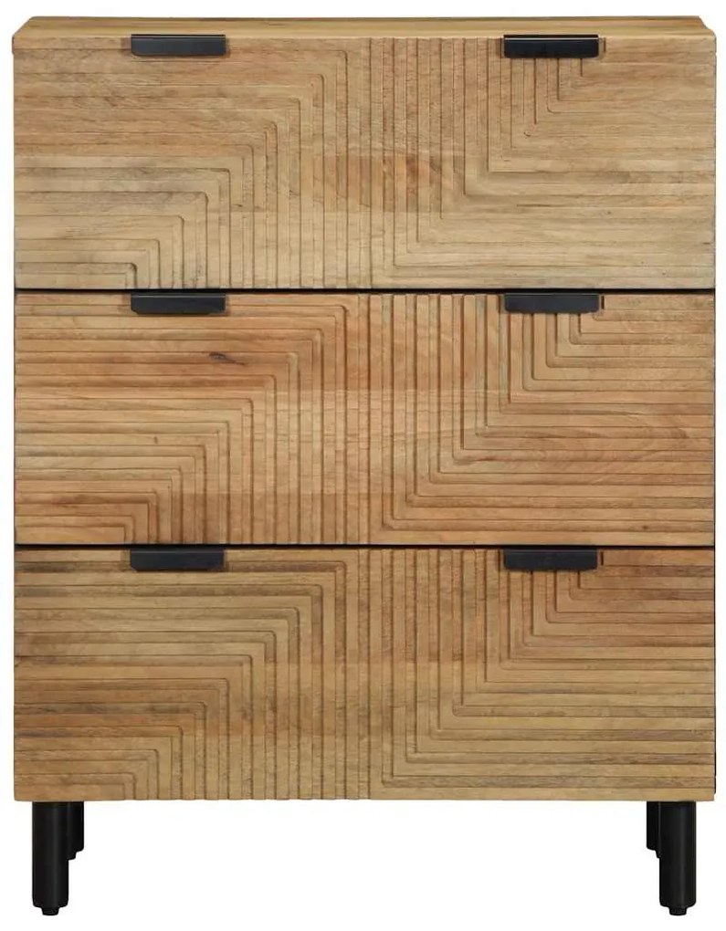 Sideboards 2 τεμάχια καφέ 60x33x75 cm μασίφ ξύλο Mango - Καφέ