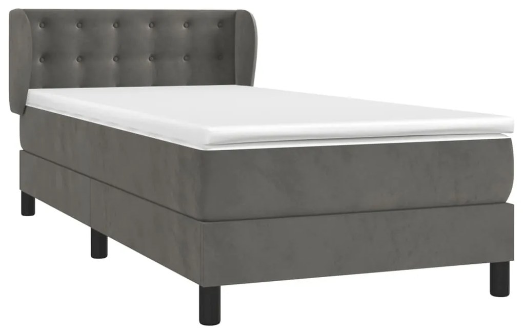 ΚΡΕΒΑΤΙ BOXSPRING ΜΕ ΣΤΡΩΜΑ ΣΚΟΥΡΟ ΓΚΡΙ 80X200 ΕΚ. ΒΕΛΟΥΔΙΝΟ 3127698