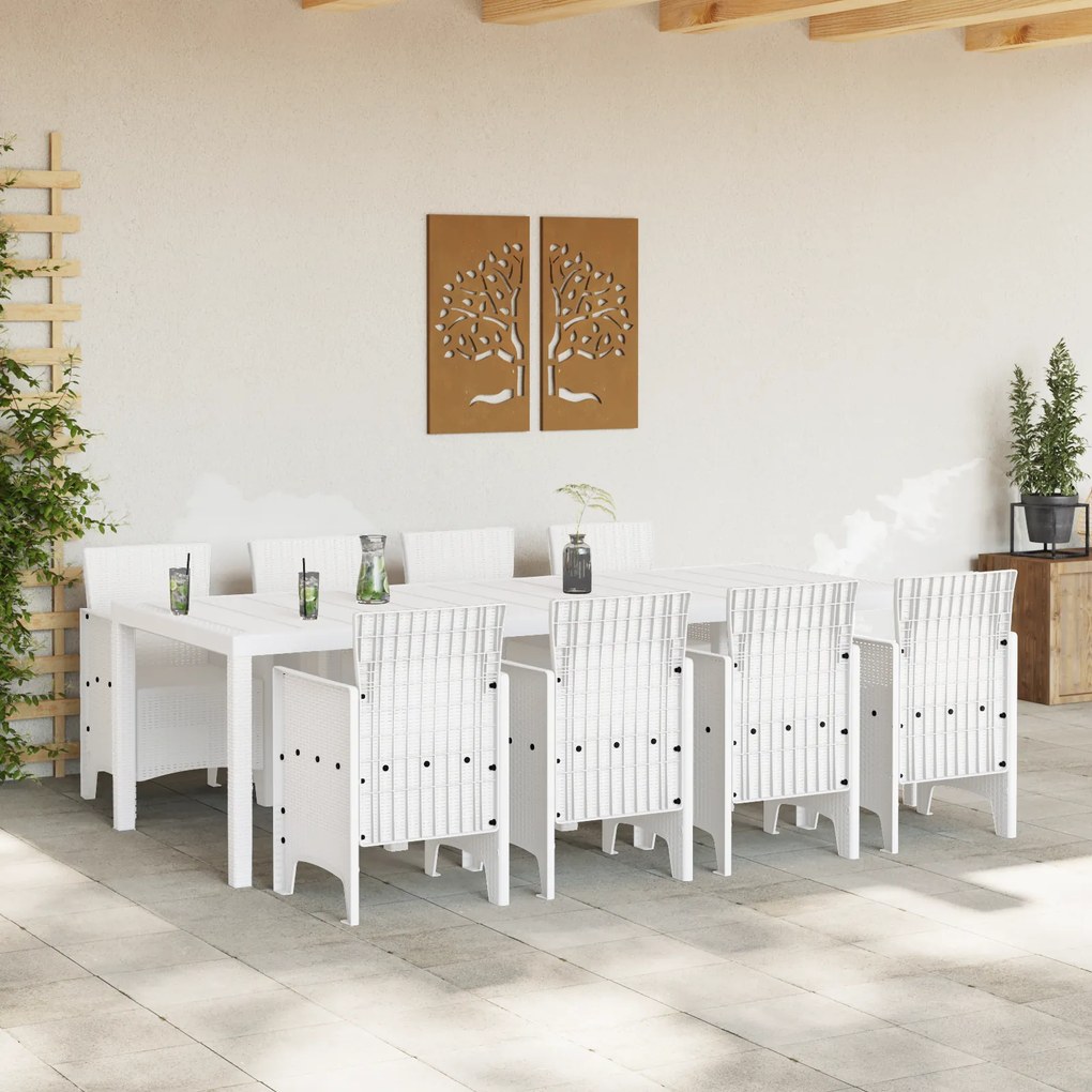 vidaXL Σετ Τραπεζαρίας Κήπου 9 pcs Ανοιχτό γκρι 250 x 100 x 73 εκ