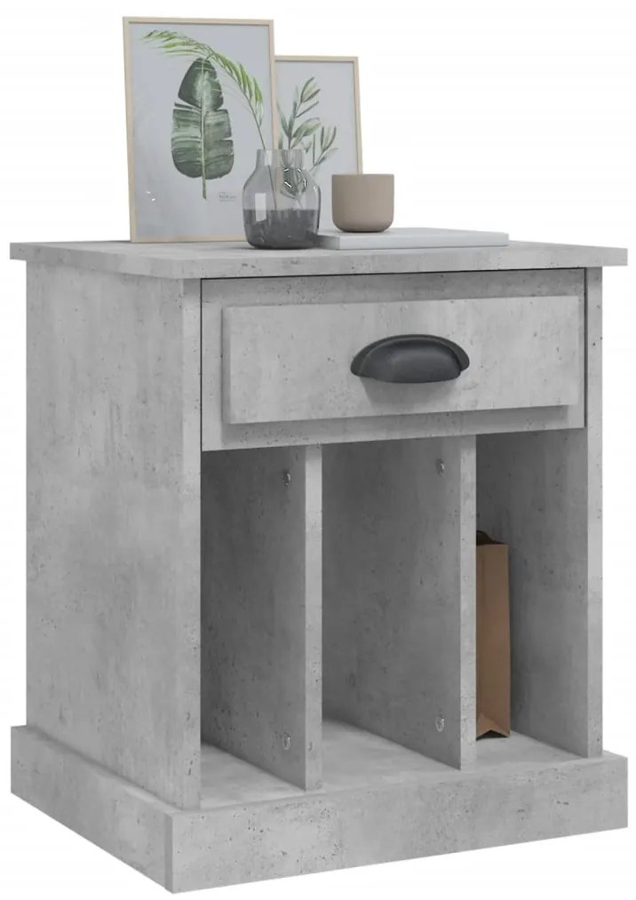 vidaXL Κομοδίνα 2 τεμ. Γκρι Σκυροδέματος 43x36x50 εκ.