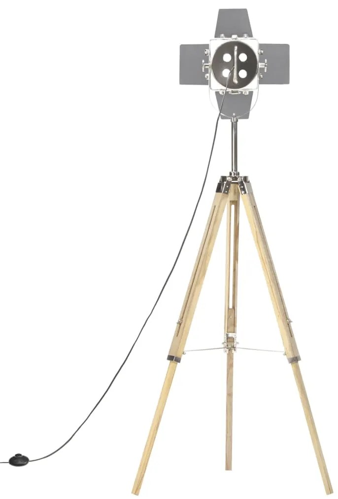 vidaXL Φωτιστικό Δαπέδου με Τρίποδο 140 εκ. από Μασίφ Ξύλο Μάνγκο