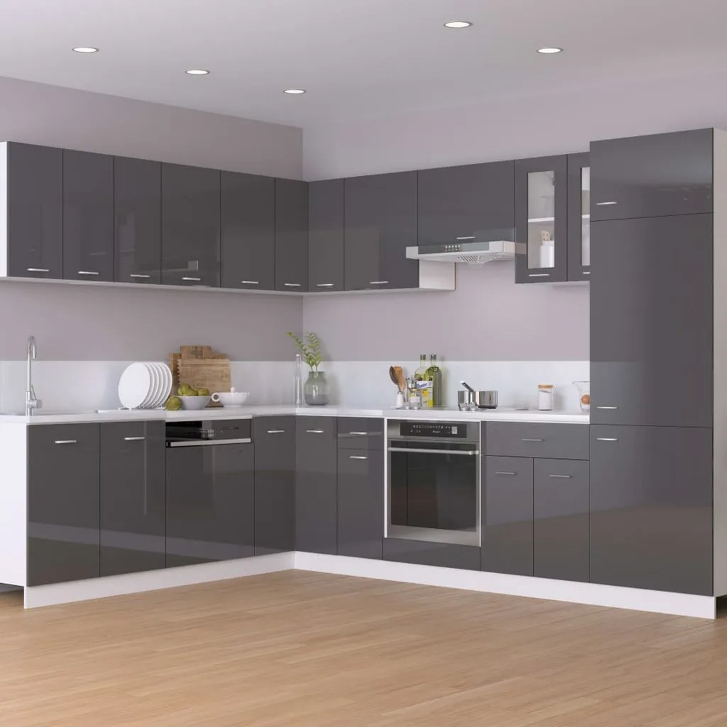 vidaXL Ντουλάπι Κρεμαστό με Τζάμι Γυαλ. Γκρι 60x31x60 εκ. Μοριοσανίδα