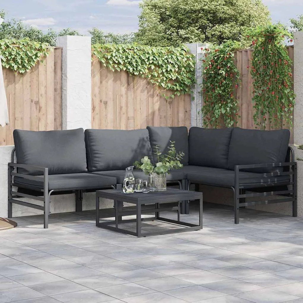 vidaXL Σετ Καναπέ Κήπου 6 pcs Ανθρακί Ατσάλι