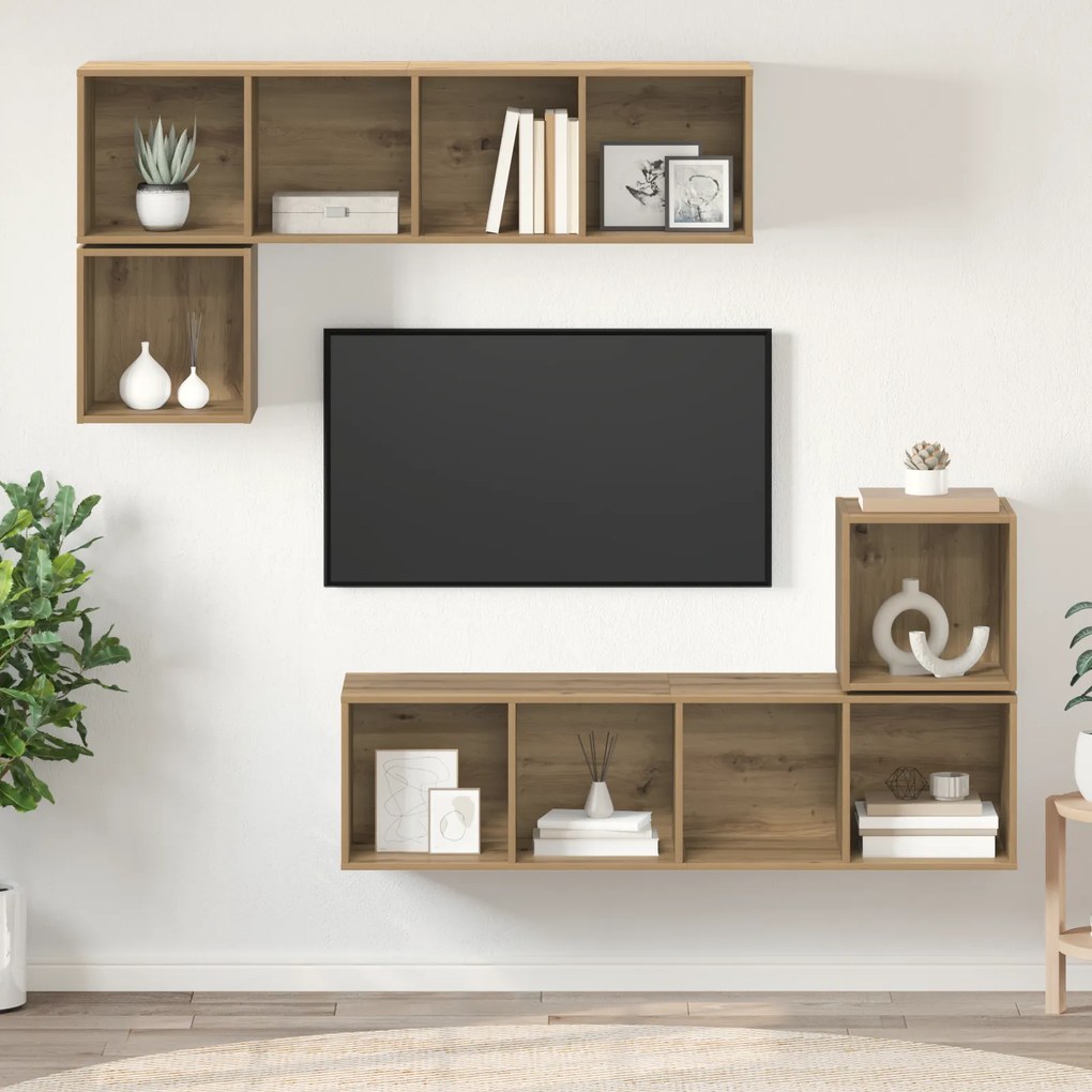 vidaXL Σετ επίπλου τηλεόρασης 4 pcs artisan δρυς 37 x 37 x 142.5 εκ
