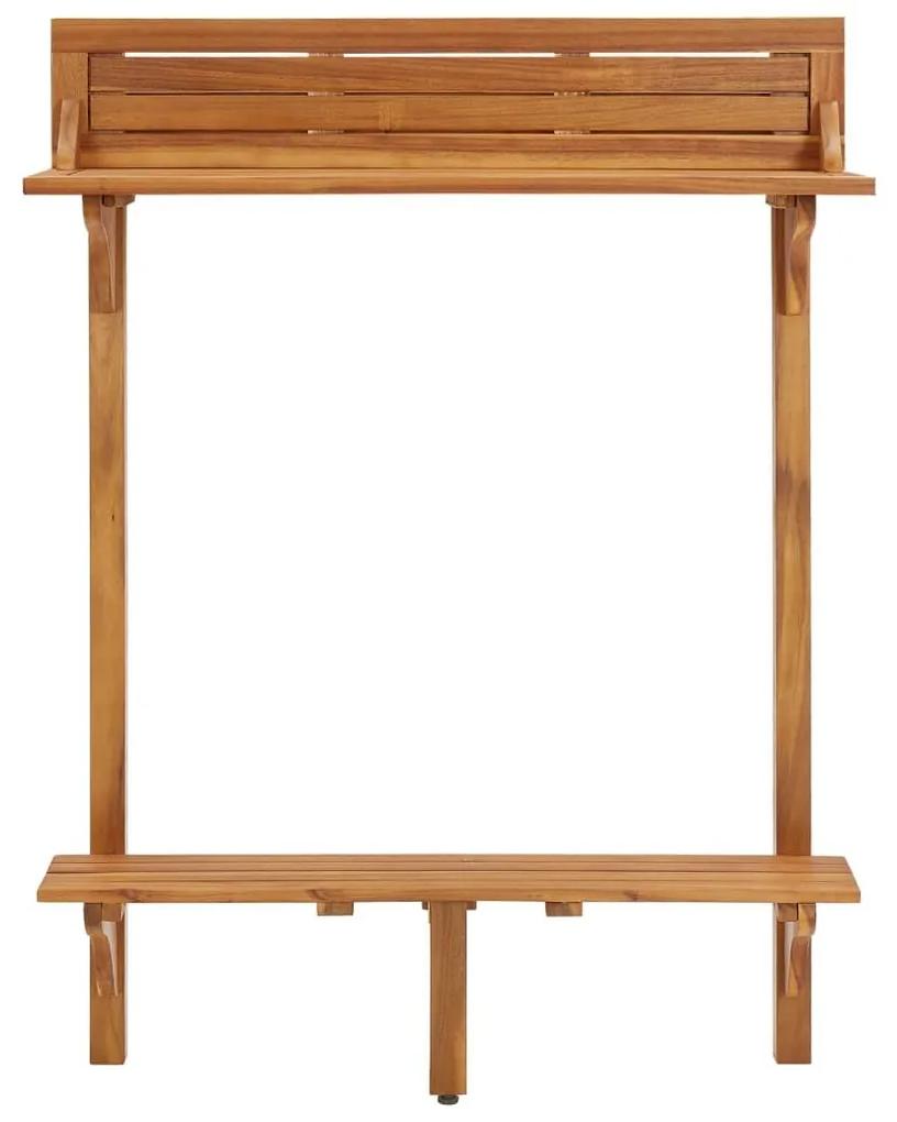 Τραπέζι Μπαρ Μπαλκονιού 90 x 37 x 122,5 εκ. από Μασίφ Ξύλο Ακακίας - Καφέ