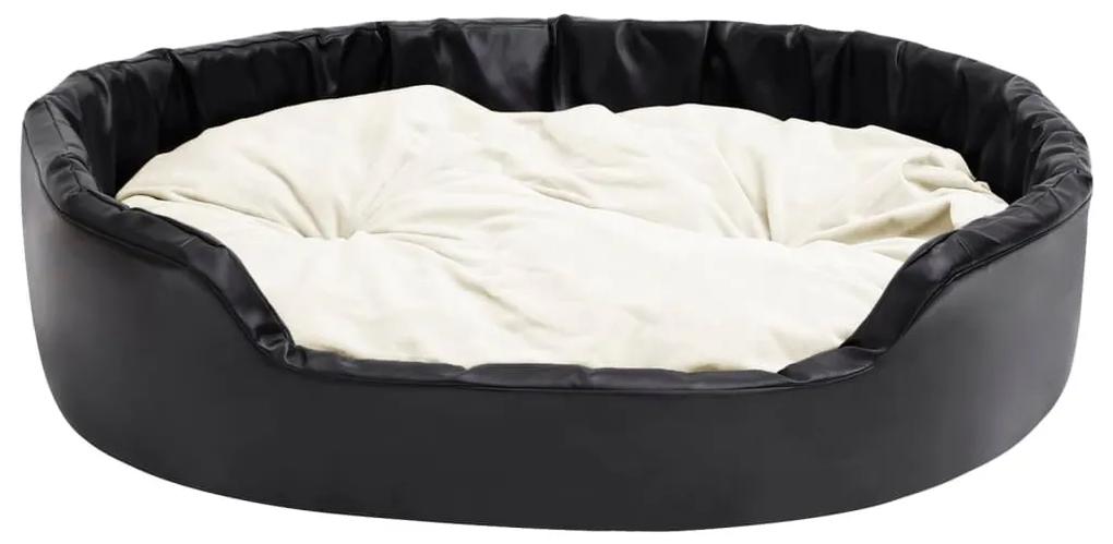 Κρεβάτι Σκύλου Μαύρο/Μπεζ  99 x 89 x 21 εκ. Βελουτέ/Συνθ. Δέρμα - Μαύρο