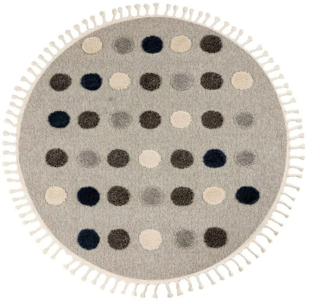 Χαλί Fano 394 Dots Grey-Multi Obsession 133X133cm Round