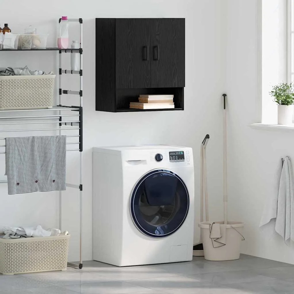 Ντουλάπα Τοίχου Μαύρη δρυς 60 x 31 x 70 εκ Επεξεργασμένο ξύλο