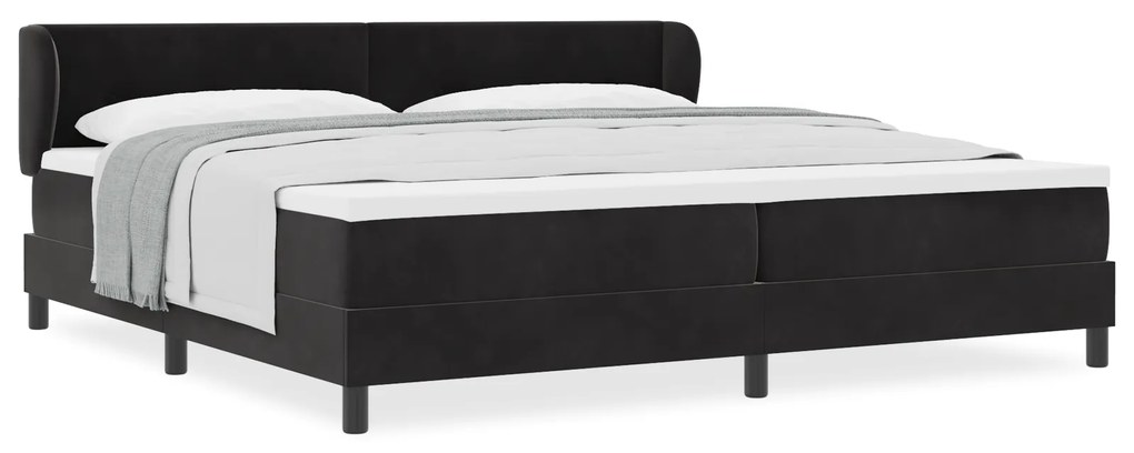 vidaXL Κρεβάτι με Στρώμα Μαύρο 200x200 cm Βελούδο