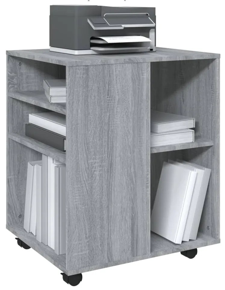 vidaXL Ντουλάπι Με Ροδάκια Γκρι Sonoma 60 x 53 x 72 εκ. Επεξεργ. Ξύλο