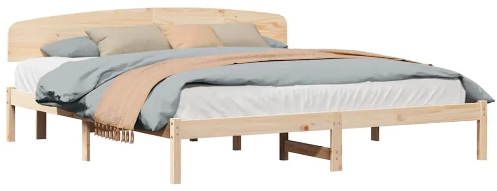 vidaXL Σκελετός Κρεβατιού Καφέ 180 x 200 cm Μασίφ ξύλο πεύκου