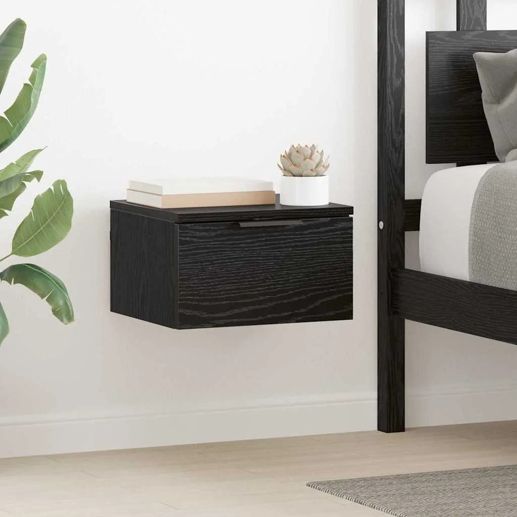 vidaXL Κομοδίνο 2 pcs Μαύρη δρυς 34 x 30 x 20 εκ Επεξεργασμένο ξύλο