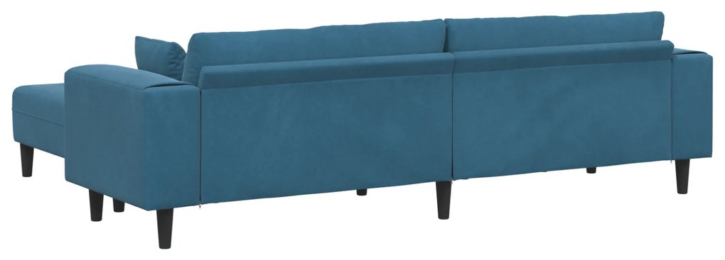 vidaXL Βελούδινος καναπές με μαξιλάρι 3 pcs Μπλε 208 εκ. Βελούδο