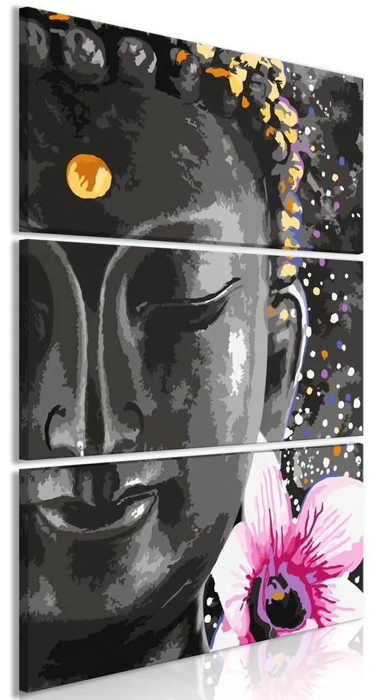 Πίνακας - Buddha and Flower (3 Parts) Vertical 60x90