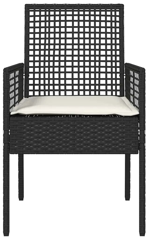 vidaXL Καρέκλα Κήπου 2 pcs Μαύρο 55 x 53 x 85 εκ συνθετικό ρατάν