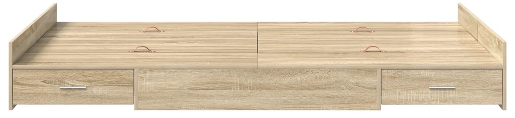 vidaXL Κρεβάτι με αποθηκευτικό χώρο Sonoma Δρυς 120 x 200 cm