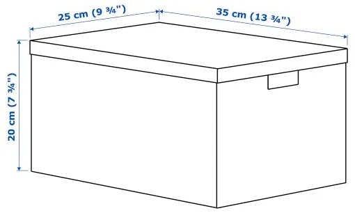 TJENA κουτί αποθήκευσης με καπάκι, 25x35x20 cm 205.767.13