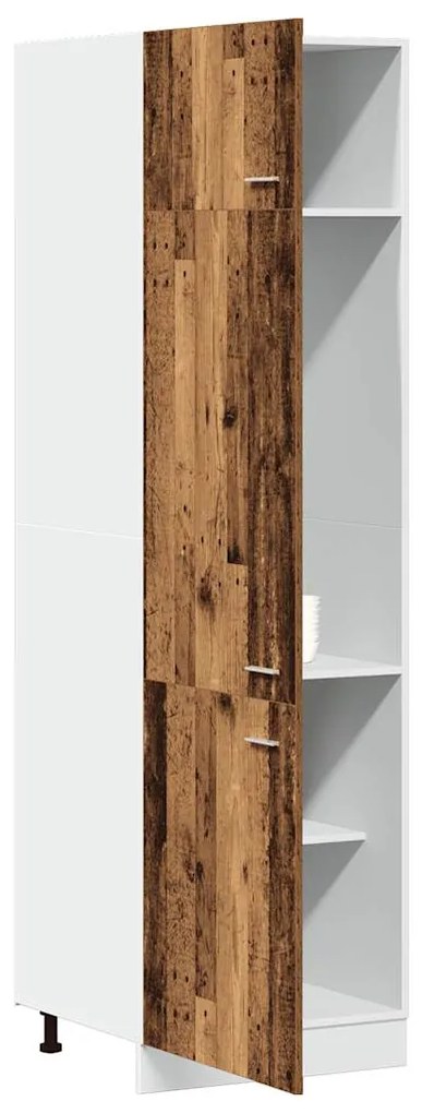 Ντουλάπι ψυγείου Παλιό ξύλο 60x57x207 cm Ξύλινο μηχανουργείο - Καφέ