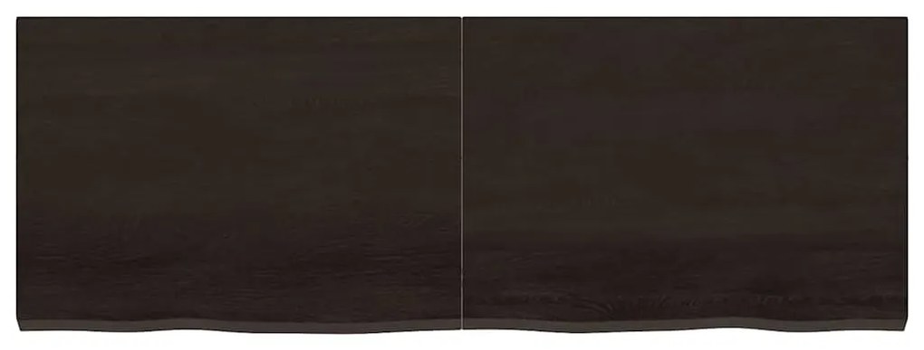 vidaXL Ράφι Τοίχου Σκούρο Καφέ 140x50x(2-4) εκ. Επεξ. Μασίφ Ξύλο Δρυός