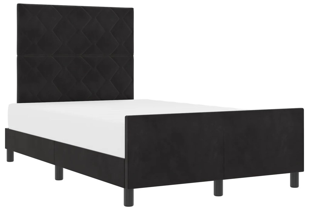 vidaXL Κρεβάτι Μαύρο 120x190 εκ. Βελούδο